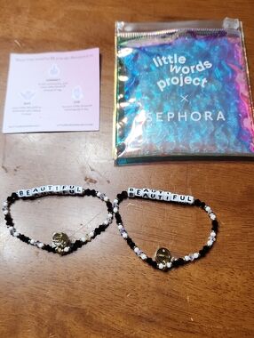 Little Words Project x Sephora Limited Edition Bracelet Set Of 2 Holographic Bag